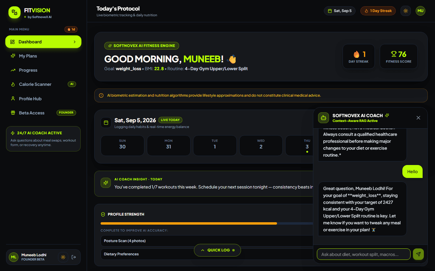 FitVision AI — Autonomous Fitness Intelligence screenshot 3