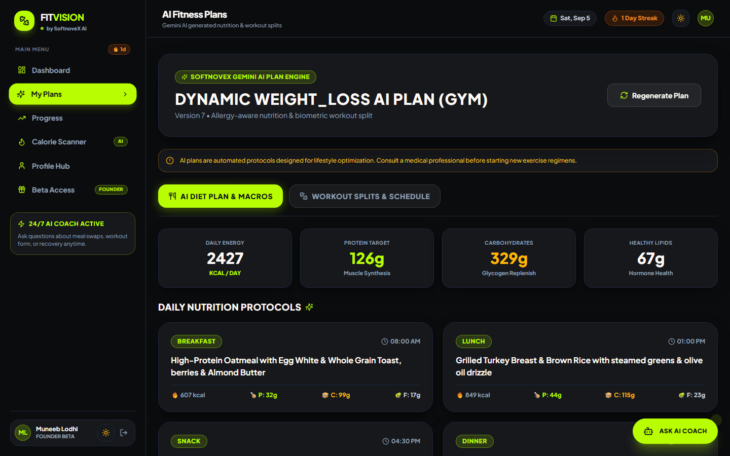 FitVision AI — Autonomous Fitness Intelligence screenshot 2